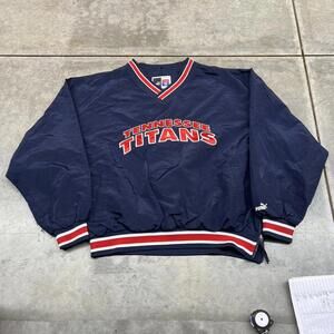 vintage tennessee titans puma pullover windbreaker jacket size xl